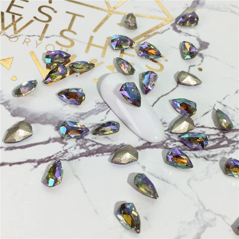 Superba cristal AB Rhinestone 3D Glitter Glass Diamond Gems for Nail Art Decoration Dimensiuni mixte -