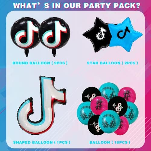 23pcs muzica Birthday Party Decoratiuni muzica Party Consumabile Baloane Decoratiuni muzica tematice petrecere baloane